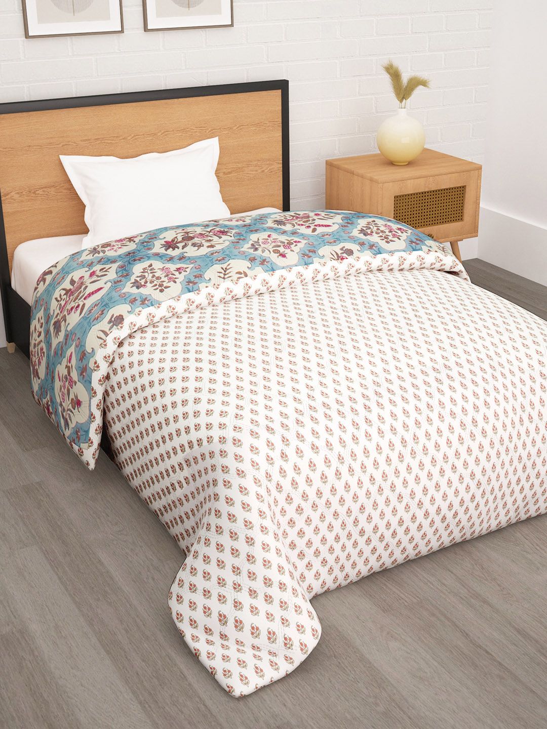 Story@home Floral Printed Ac Room 180 GSM Reversible Single Bed Comforter