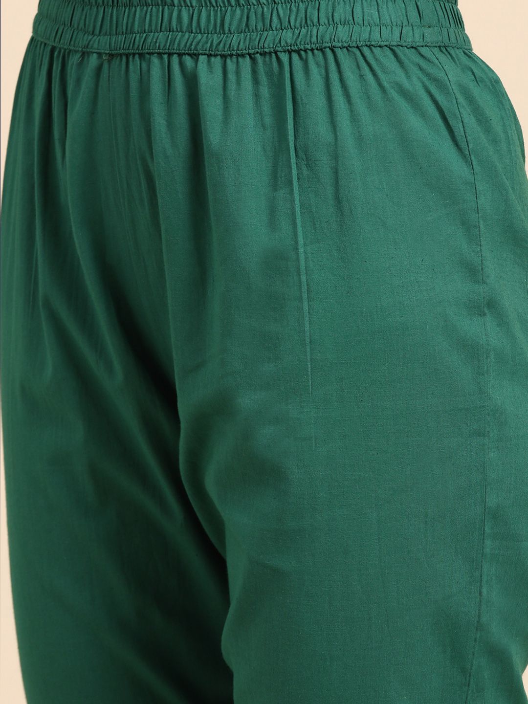 Anouk Women Green Yoke Design Pure Cotton Kurta with Trousers