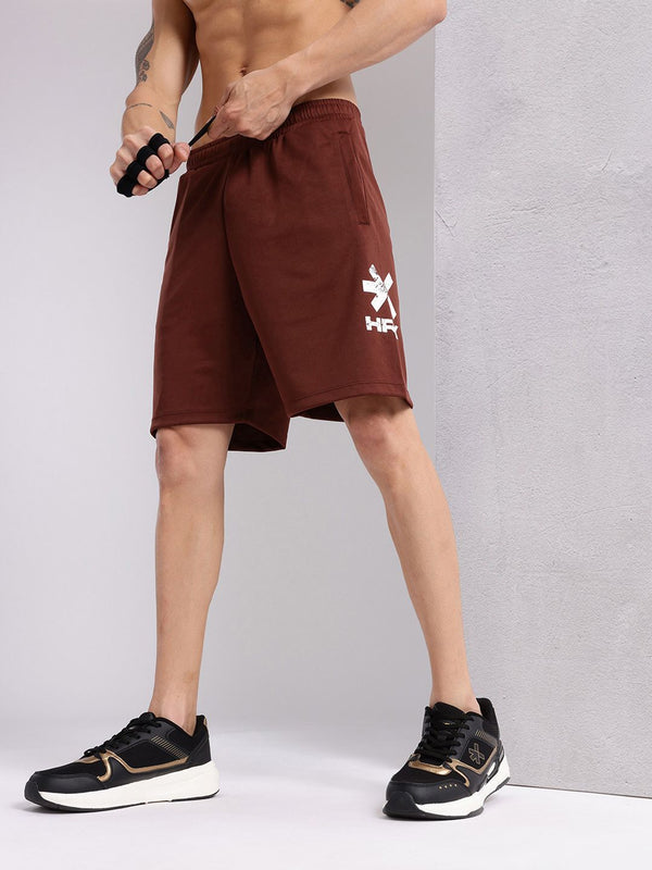 HRX oleh Hrithik Roshan Men Logo jenama mencetak seluar pendek latihan cepat kering