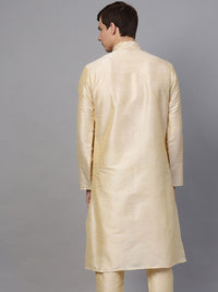 SOJANYA Men Beige Solid Straight Kurta
