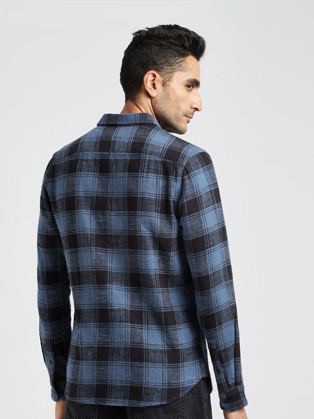 THE BEAR HOUSE Men Checked Slim Fit Comfort Cotton Casual Shirt