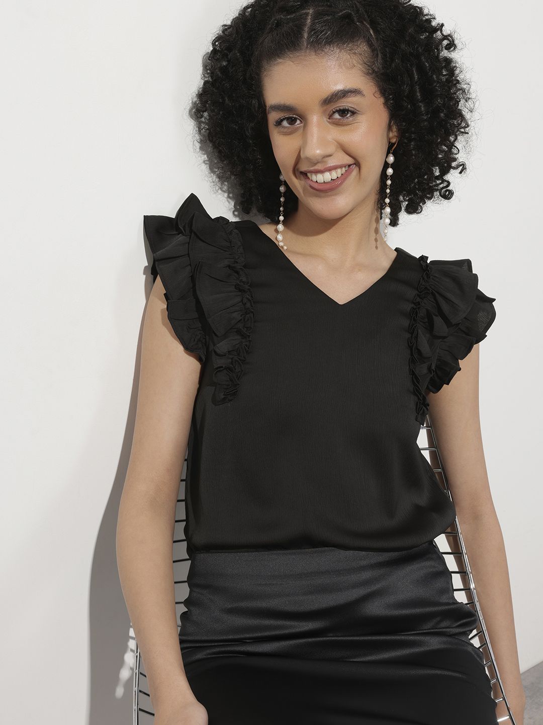 DressBerry Dark Romance Ruffled Rebel Top