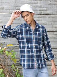 Thomas Scott Premium Slim Fit Tartan Checked Button-Down Collar Casual Shirt