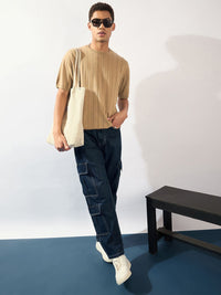 DENNISON Men Oversized Round Neck Knitted T-Shirt