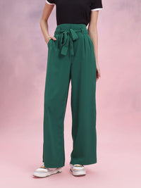 DressBerry Women High-Rise Pleated Trousers  Comes With a Belt