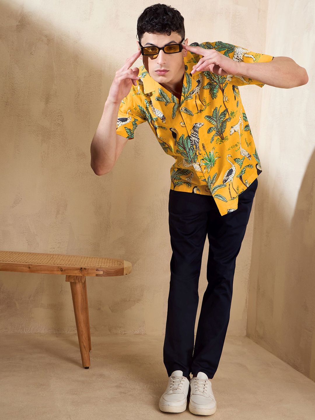 DENNISON Block Printed Oversized Casual Shirt