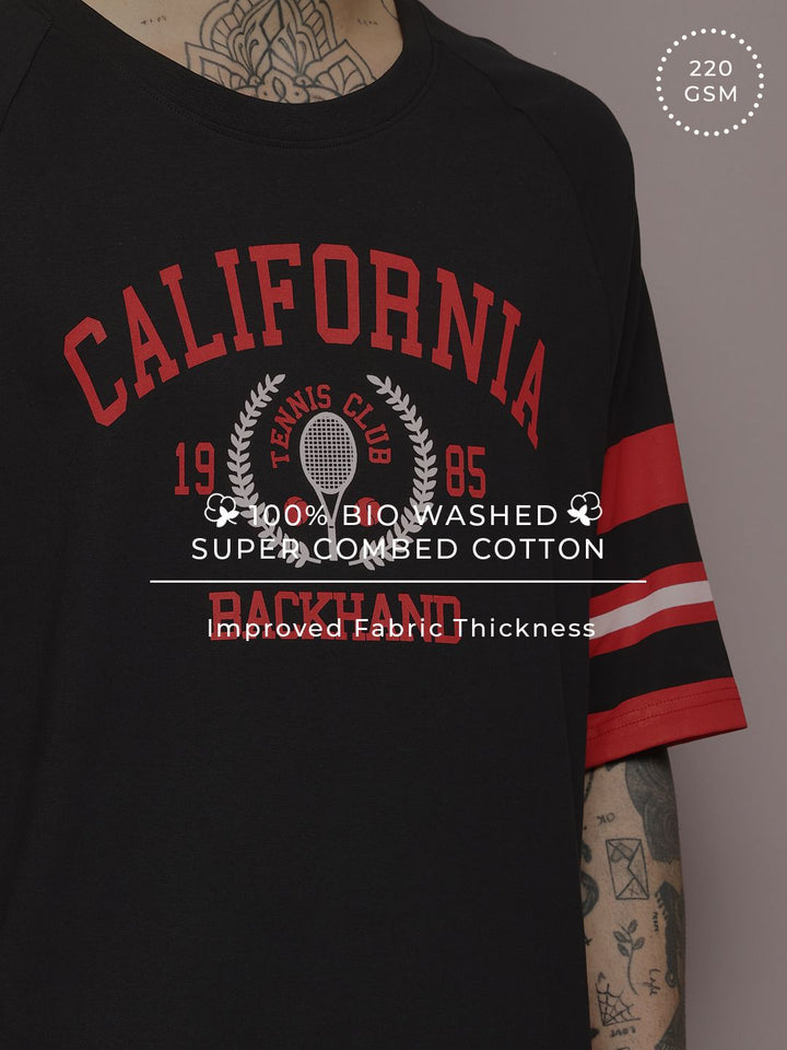 DILLINGER Men Typography Printed Oversized T-shirt