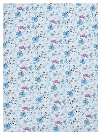 KLOTTHE Blue Floral 300 TC King Bedsheet with 2 Pillow Covers