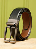 Teakwood Leathers Men Textured Leather Reversible Formal Belt