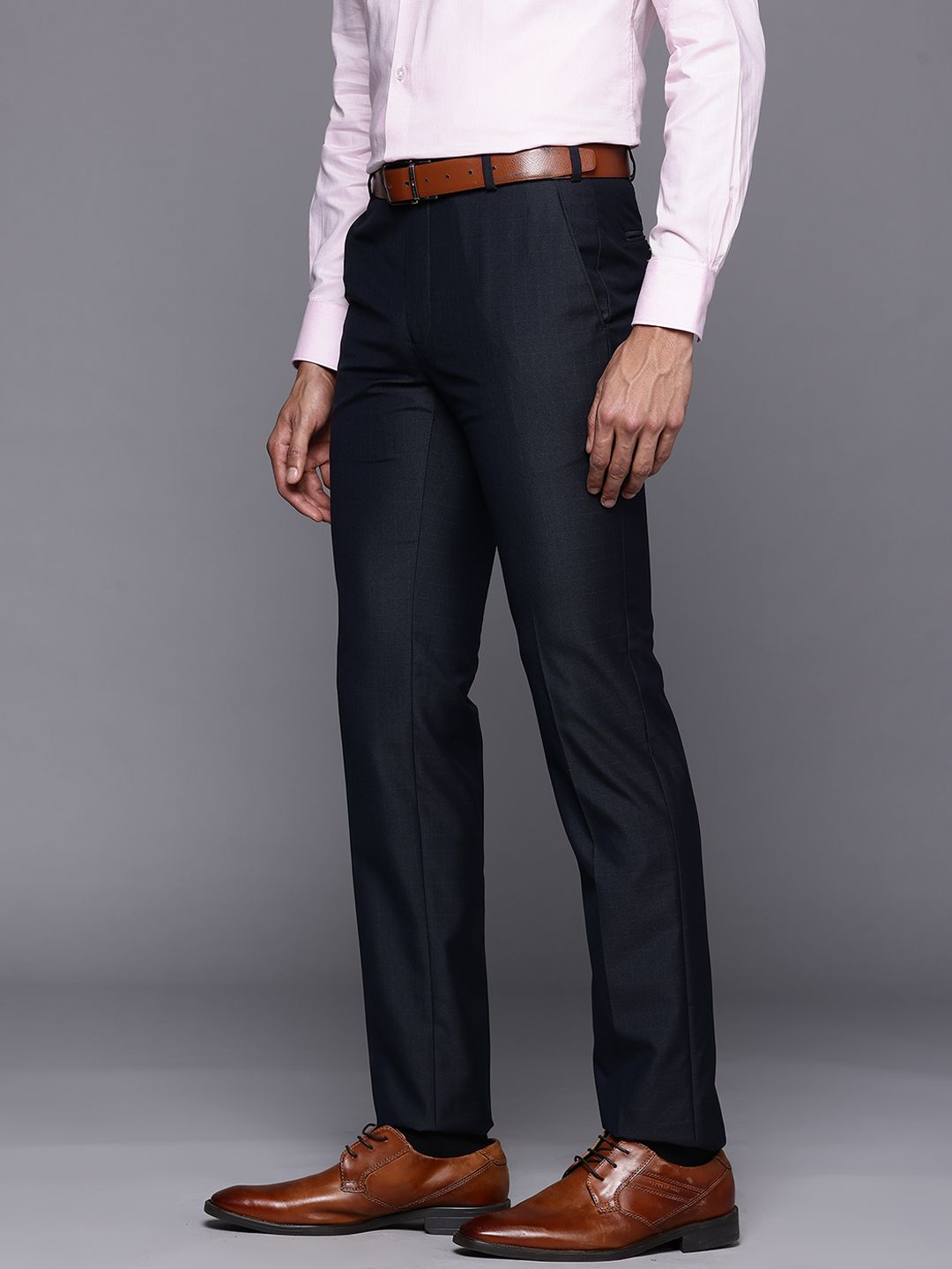 Raymond Men Checked Slim Fit Trousers