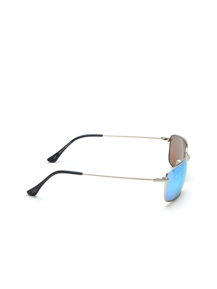 IDEE Men Blue Lens & Silver-Toned Polarised Rectangle Sunglasses IDS2610C4SG