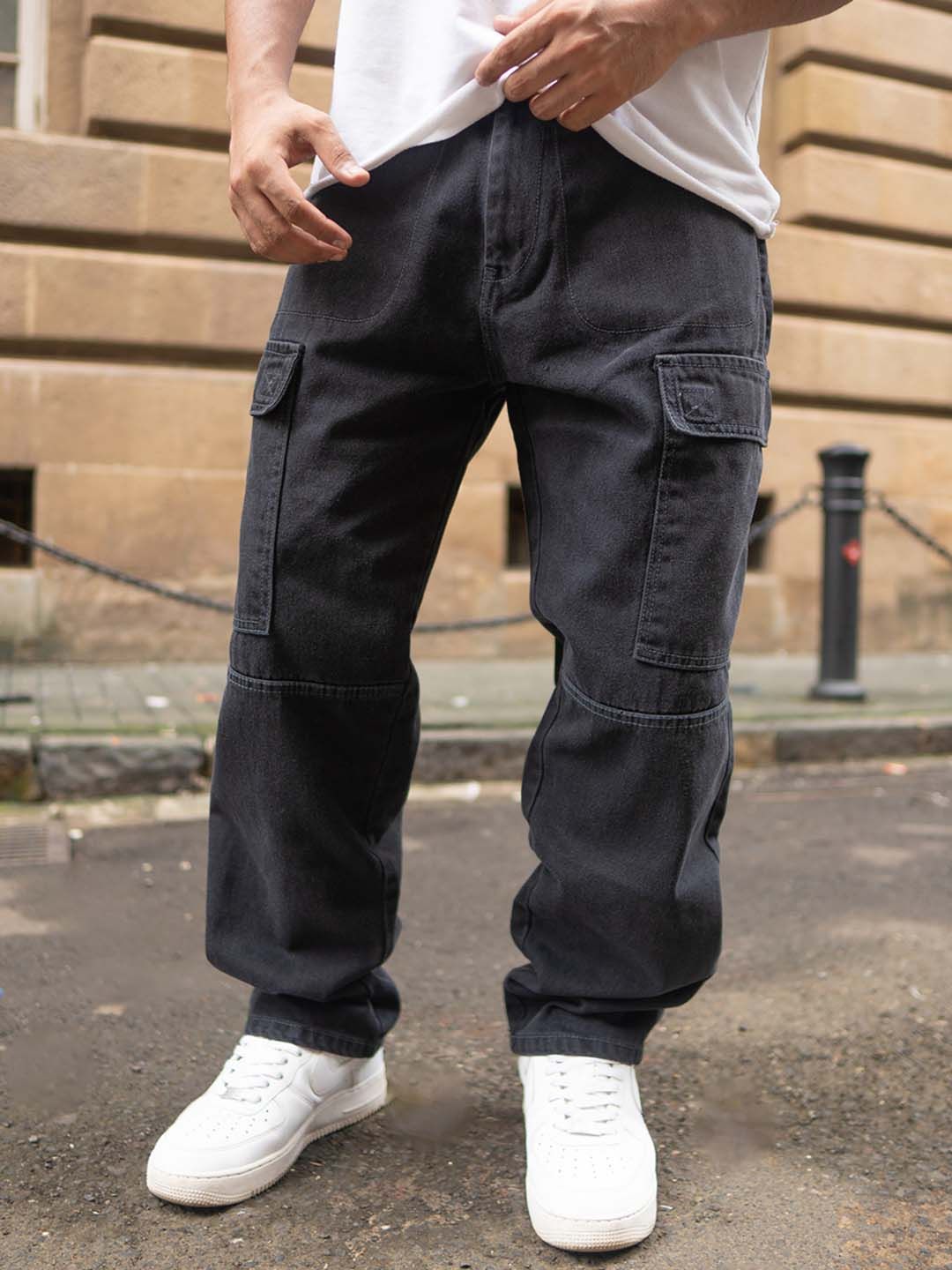 Powerlook Men Regular Fit Mid-Rise Cargo Jeans