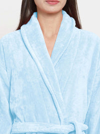 MYTRIDENT Blue Pure Cotton Bath Robe
