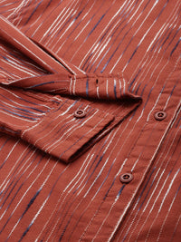 The Indian Garage Co Slim Fit Opaque Self Striped Casual Shirt