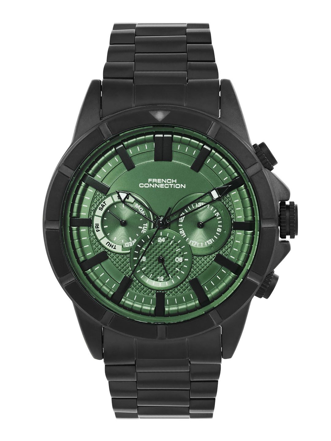 Sambungan Perancis Lelaki Dial & Tali Keluli Tahan Karat Analog Watch FCH05BM-G