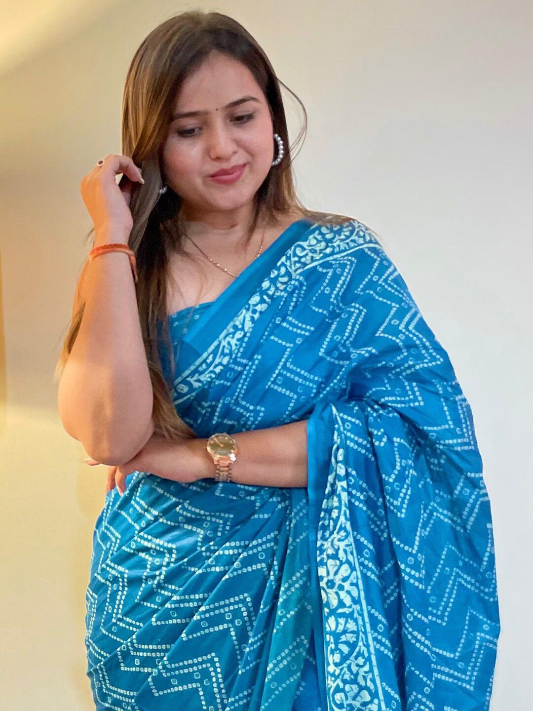 Saree mall Bandhani Printed Pure Cotton Bandhani Saree