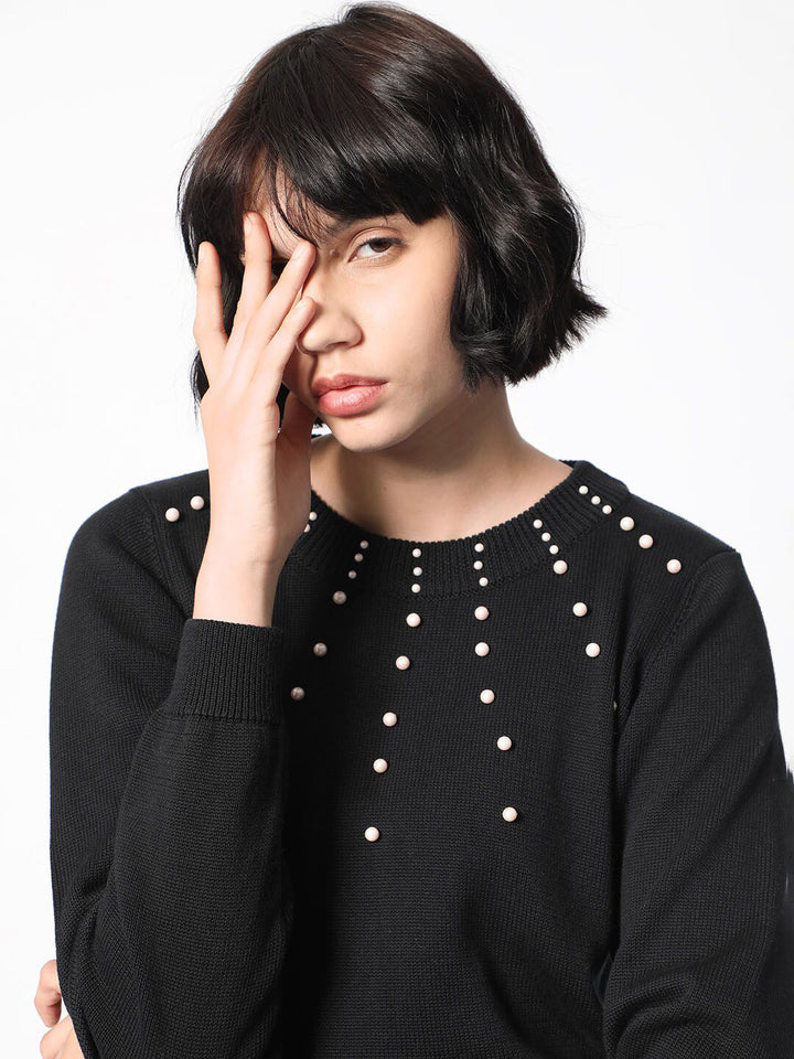 RAREISM JUNICH Embellished Round Neck Pullover