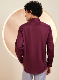 DENNISON Smart Solid Opaque Pure Cotton Satin Shirt