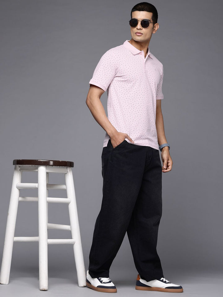 Raymond Slim Modern Fit Printed Polo Collar Pure Cotton T-shirt