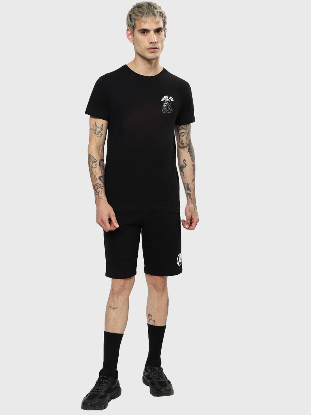 Bewakoof Men Pure Cotton Black Typography Printed T-shirt