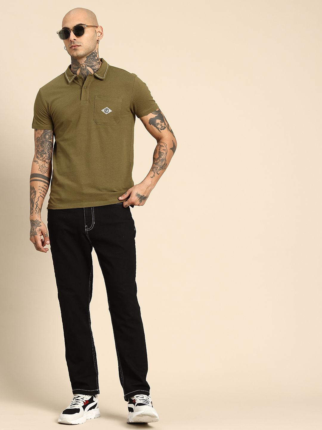 Being Human Avengers Printed Polo Collar Pure Cotton T-shirt