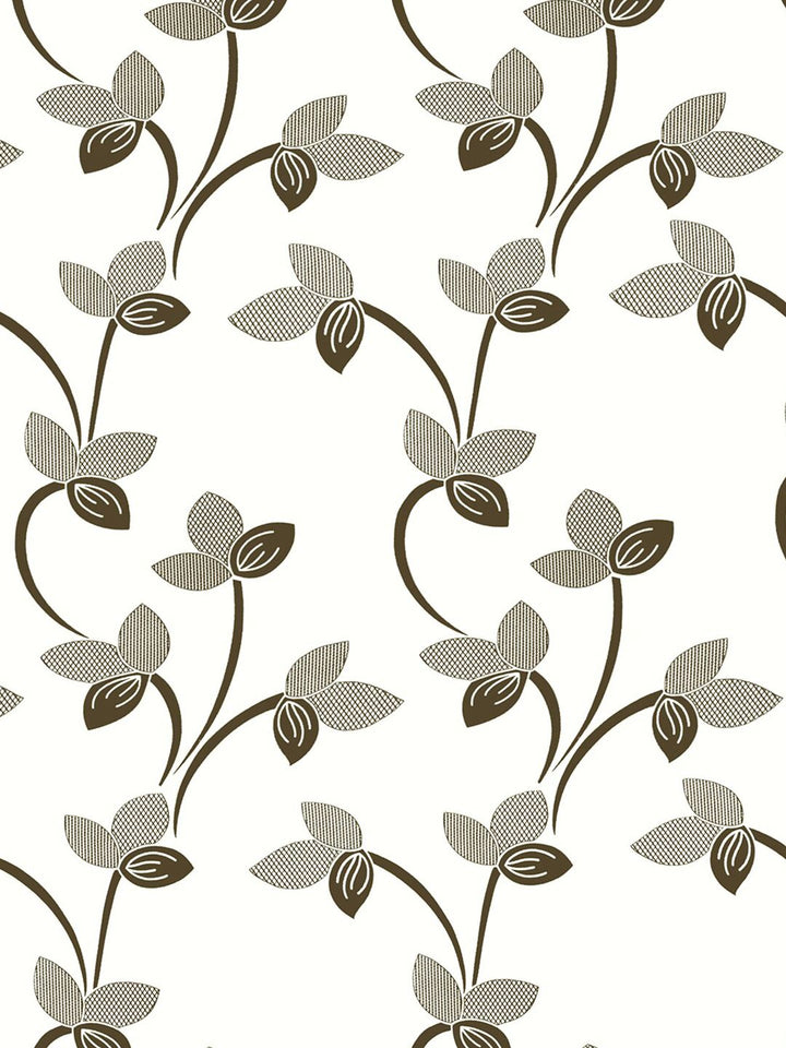 Story@home 2 Pieces Off White & Grey Floral Door Curtain