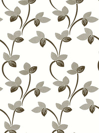 Story@home 2 Pieces Off White & Grey Floral Door Curtain