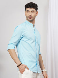 The Indian Garage Co Men Blue Solid Casual Shirt