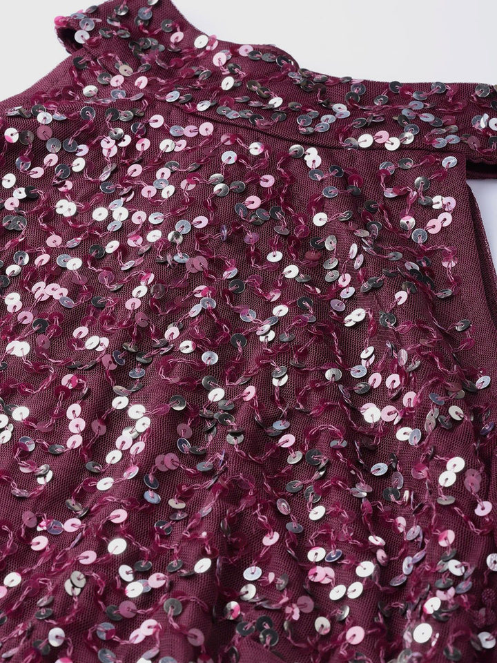 STREET 9 Women Cold-Shoulder Embellished Detail Maxi Dress