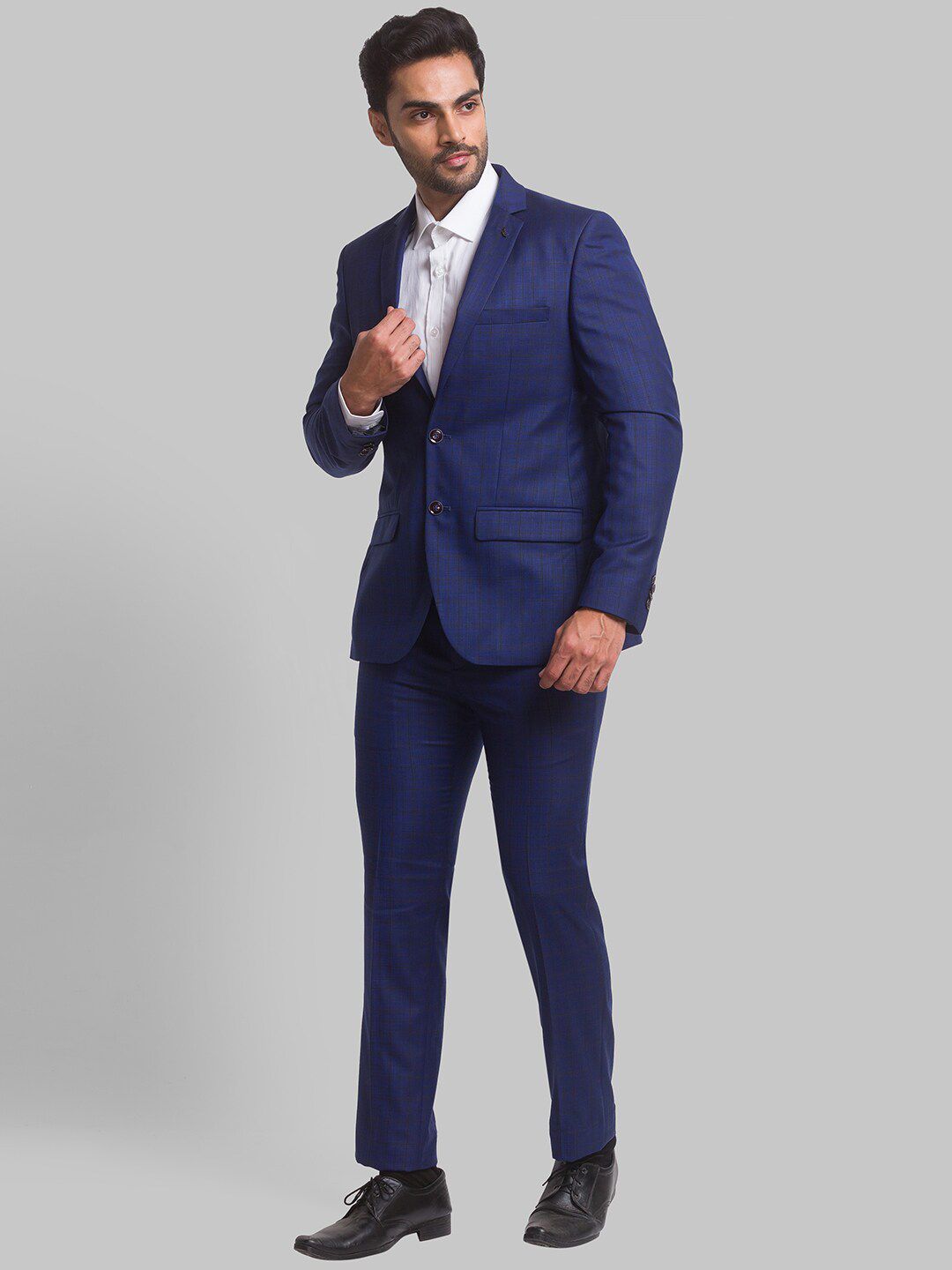 Park Avenue Men Checked Single-Breasted Super Slim-Fit 2-Piece Formal Suit