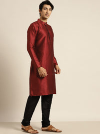 SOJANYA Men Maroon Woven Design Kurta
