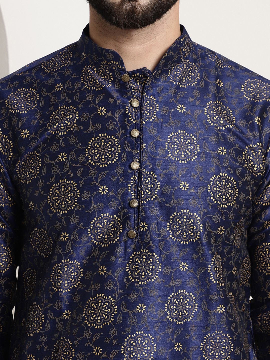 Sojanya Floral Printed Mandarin Collar Straight Kurta
