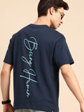 Being Human Brand Logo Printed Drop-Shoulder Sleeves Pure Cotton Easy Fit T-shirt