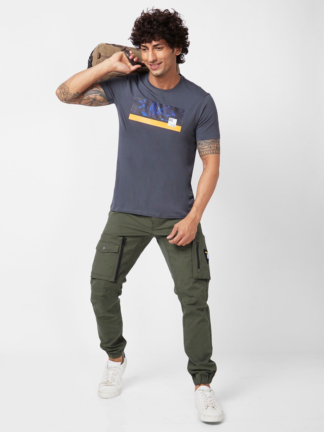 SPYKAR Graphic Printed Cotton Slim Fit T-shirt