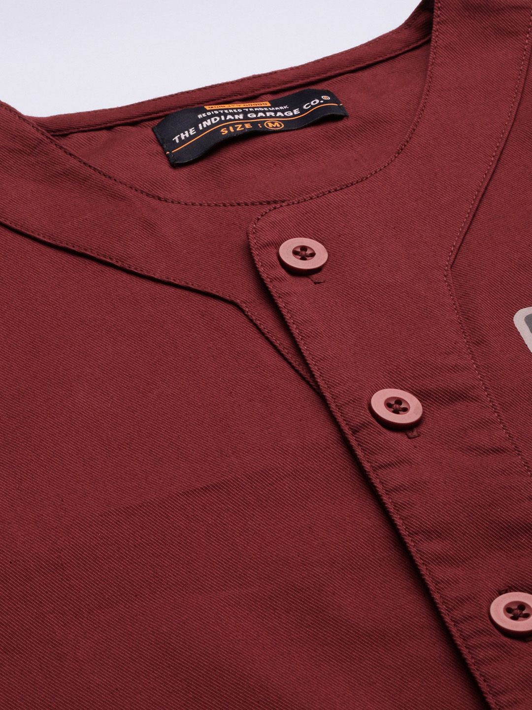 The Indian Garage Co Men Maroon Solid Casual Shirt