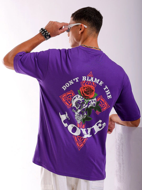 The Indian Garage Co Pure Cotton Back Printed Round Neck Boxy Oversized T-shirt