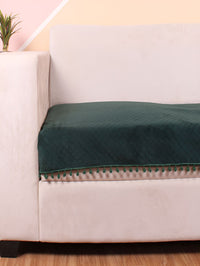 STITCHNEST Green & Beige Self Design 1 Seater Sofa Cover