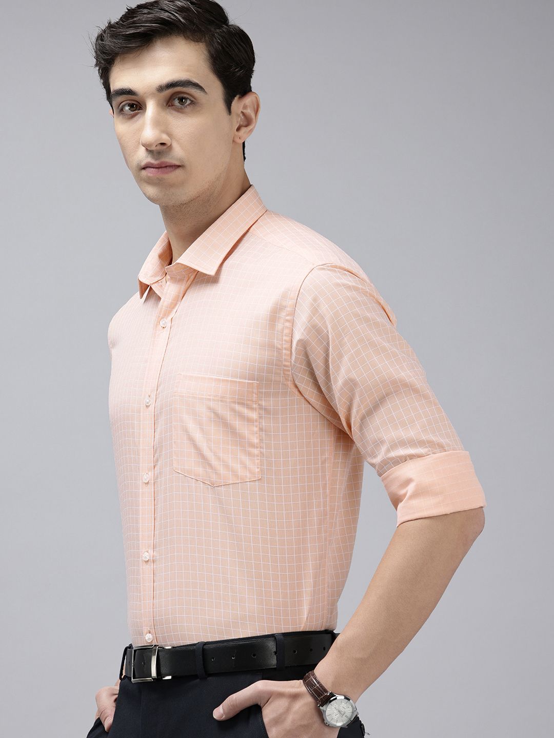 Park Avenue Slim Fit Checked Formal Shirt