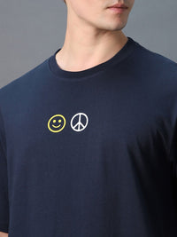 Bewakoof Pure Cotton Peace Not War Graphic Printed Oversized T-shirt
