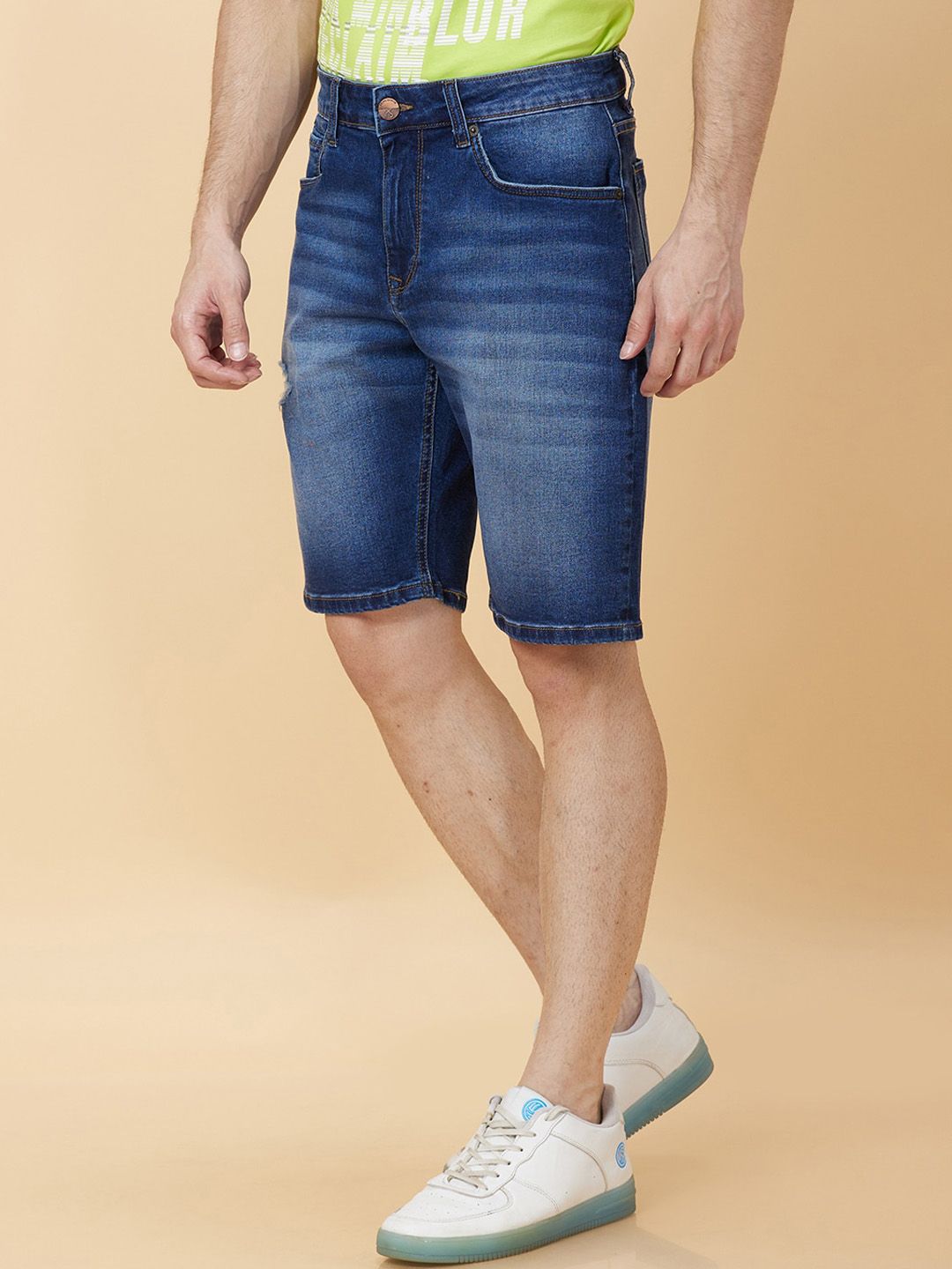 Being Human Men Washed Denim Shorts
