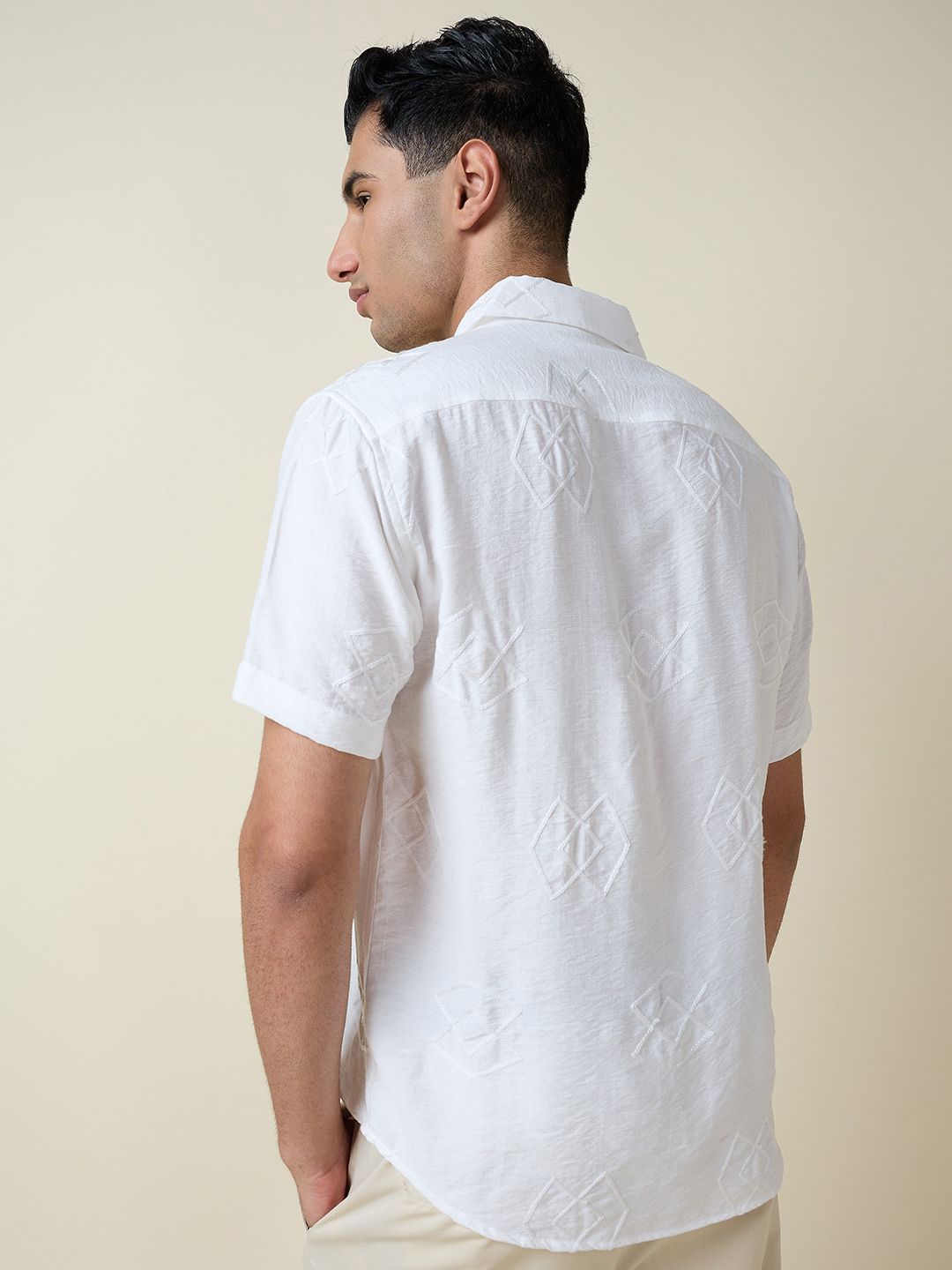 Thomas Scott Men Embroidered Regular Fit Casual Shirt
