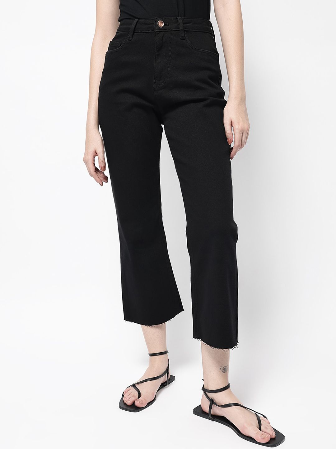 RAREISM Women Comfort Flared High-Rise Stretchable Jeans