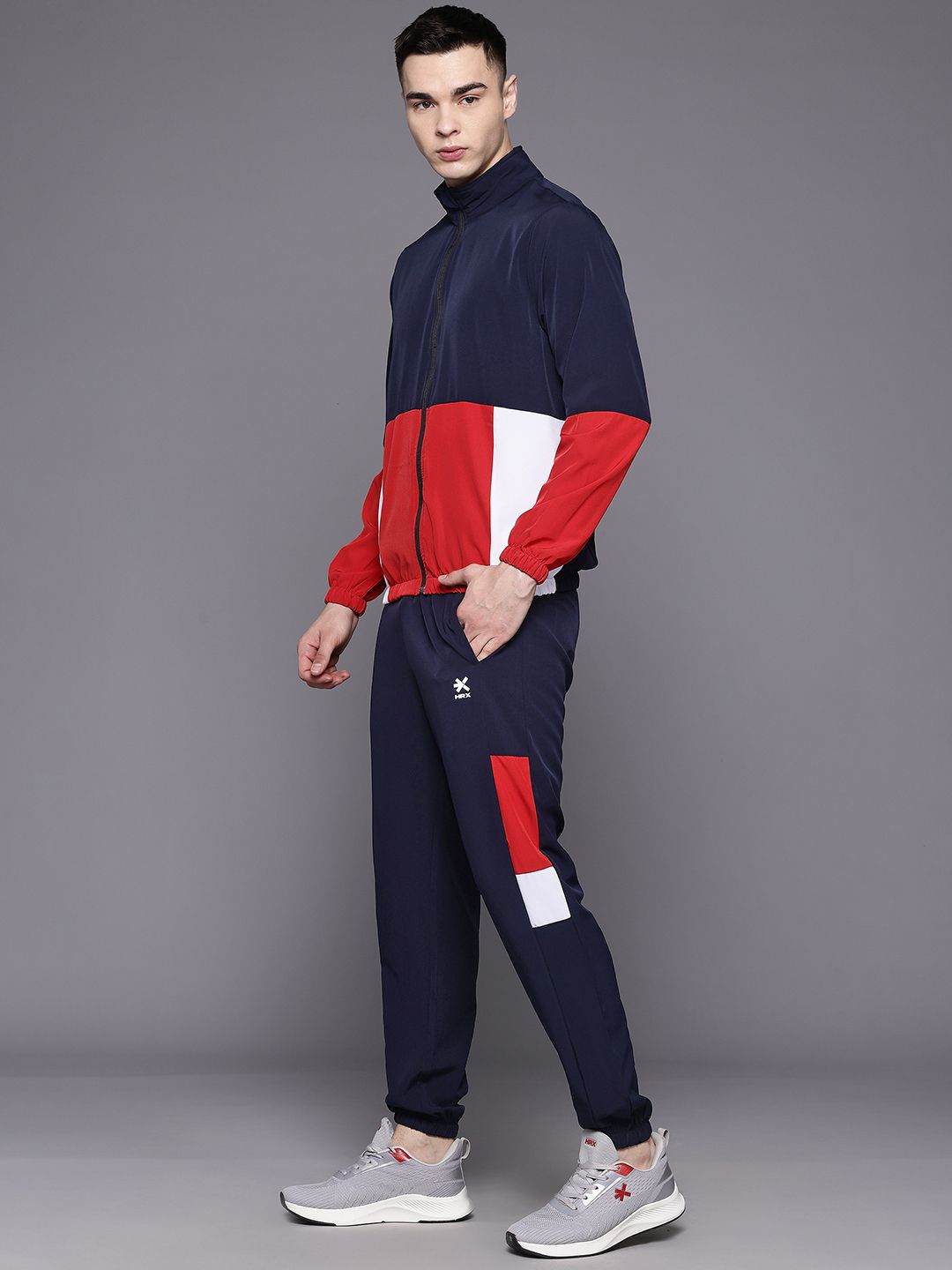 HRX by Hrithik Roshan Men Rapid-Dry Colourblocked Lifestyle Tracksuit