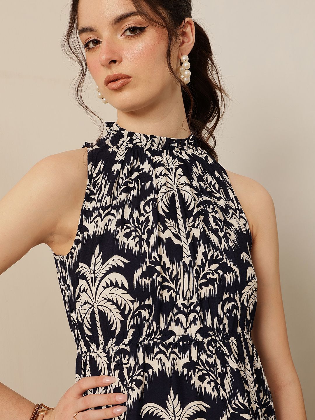 Jalan 9 Wanita Cetak Fit & Flare Dress Fit & Flare