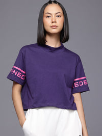 HRX by Hrithik Roshan High Neck Drop-Shoulder Sleeves T-Shirt