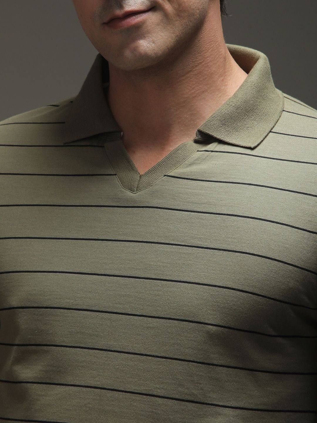 DILLINGER Men Regular Long Sleeve Polo Striped Tshirt