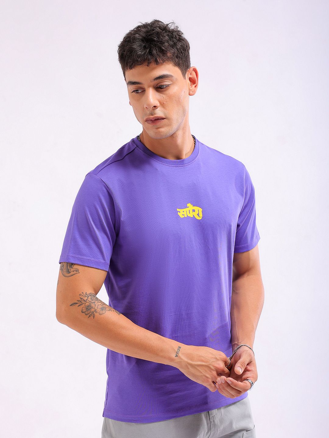 The Indian Garage Co Men Graphic Printed Round Neck Slim Fit T-shirt