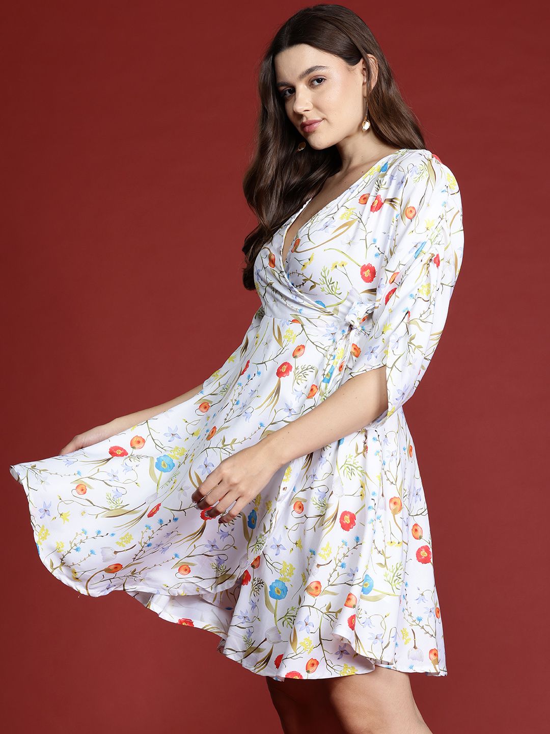 all about you Floral Print Wrap Dress