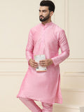 SOJANYA Men Pink Jacquard Kurta