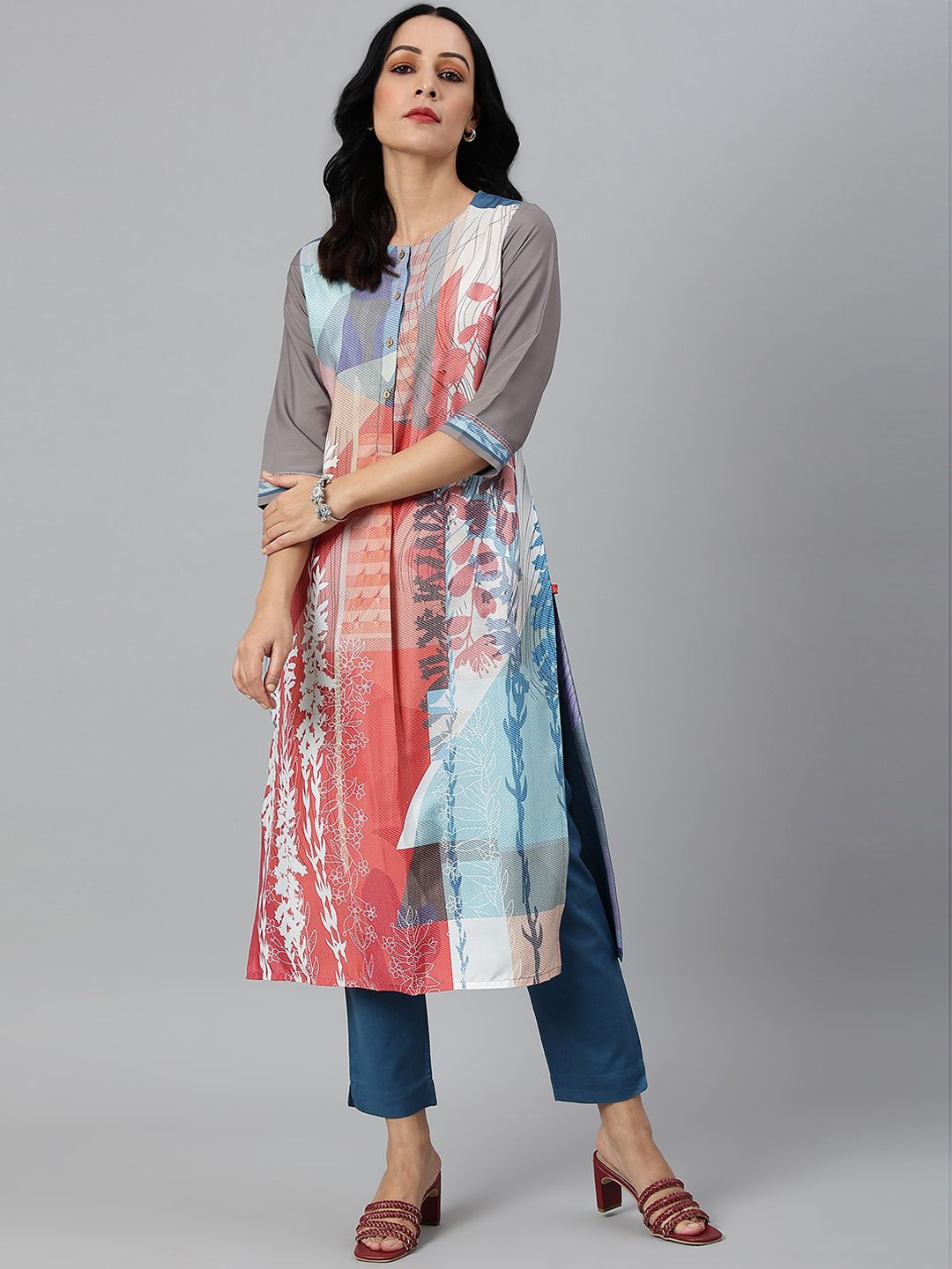 W Women Multicoloured Printed Kurta